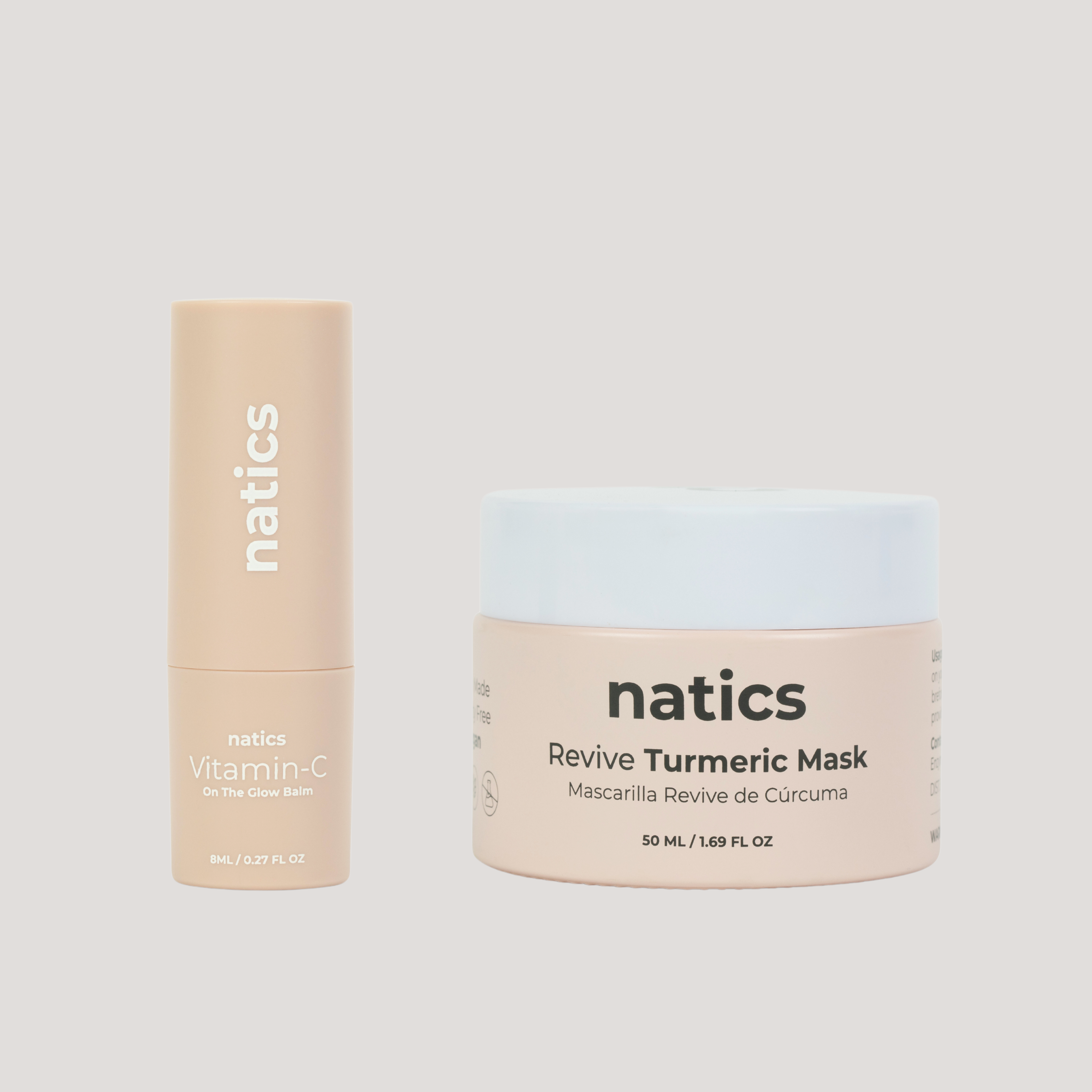 Natics Revive Turmeric Mask container, 50ml size.